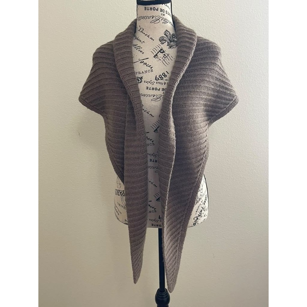 Banana Republic Merino Wool Cotton Ribbed Knit Shawl Dark academia earthy cozy